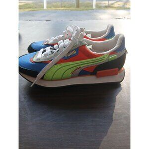 Puma Future Rider Displaced Kids Size 4.5 Blue Sneakers Casual Shoes 388584-02